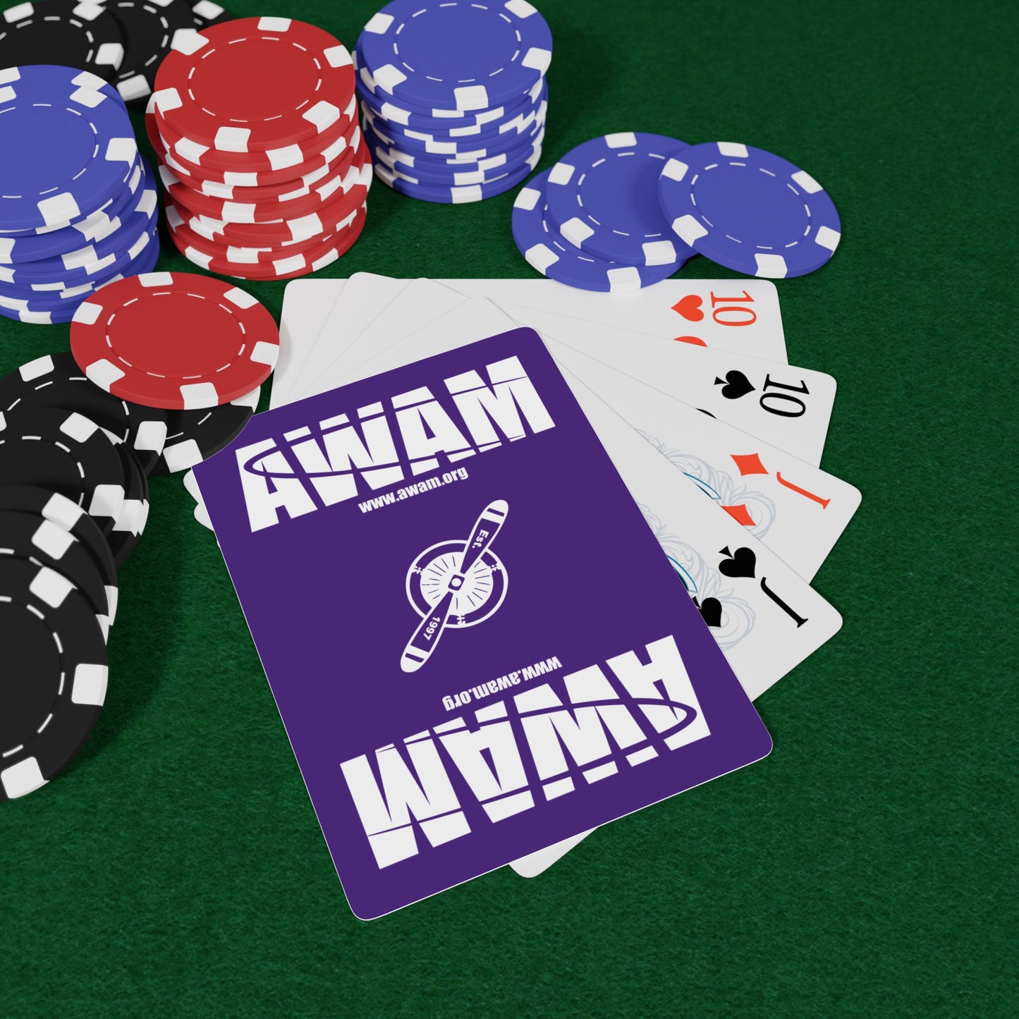 Playing Cards - AWAM logo on purple