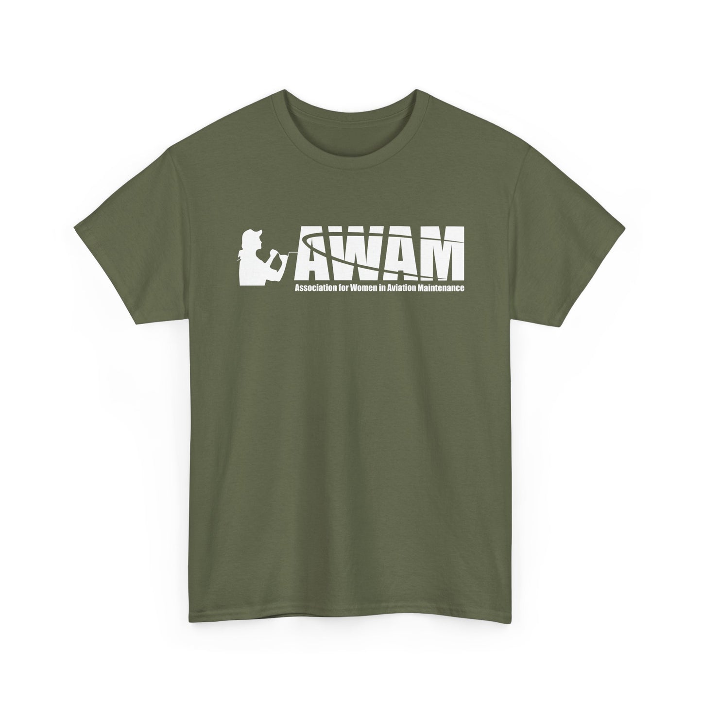 Unisex Heavy Cotton Tee - AWAM Logo on dark fabric