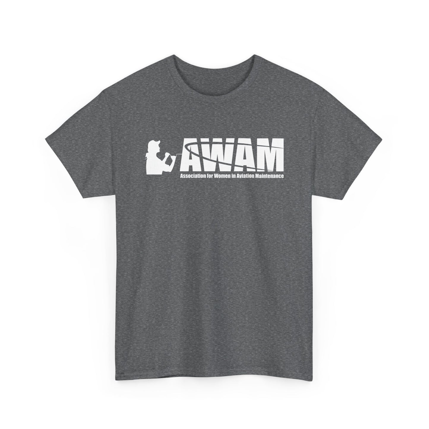 Unisex Heavy Cotton Tee - AWAM Logo on dark fabric