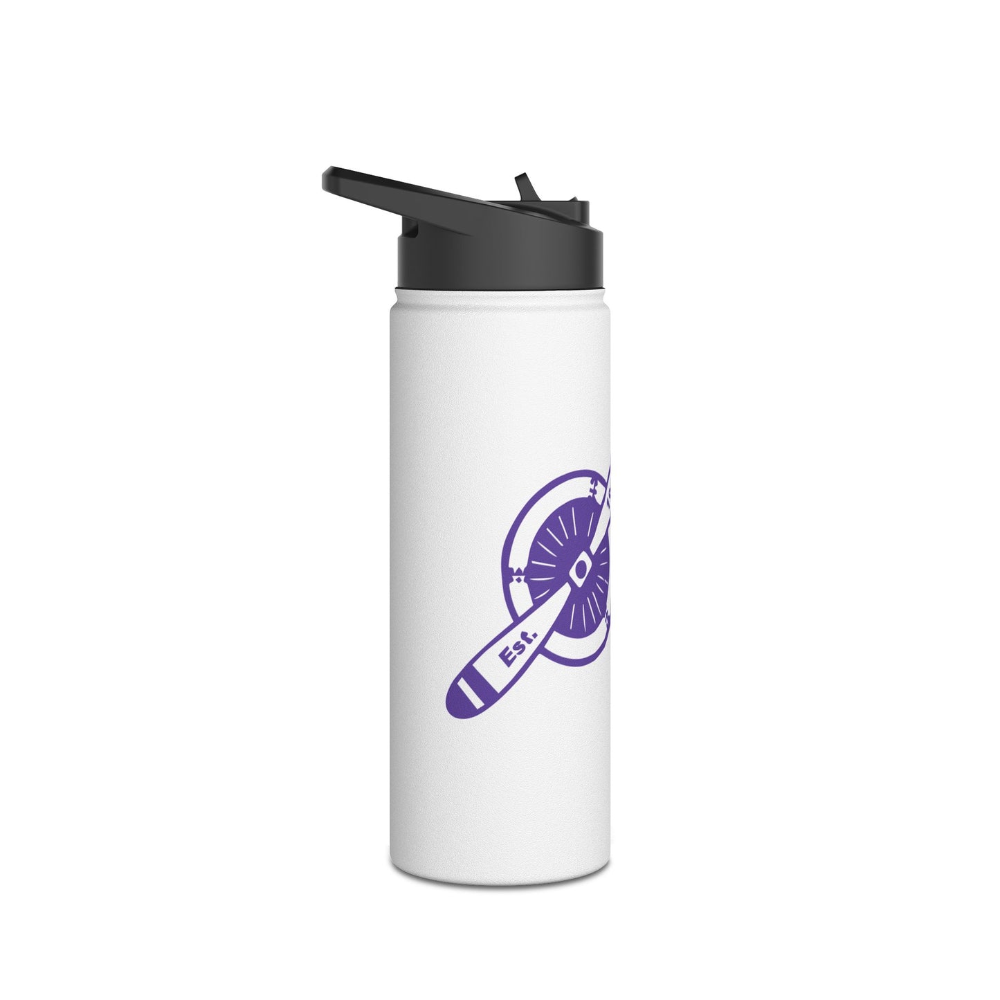 Stainless Steel Water Bottle 18oz - AWAM logo on white background