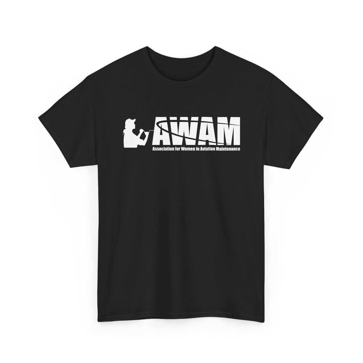 Unisex Heavy Cotton Tee - AWAM Logo on dark fabric