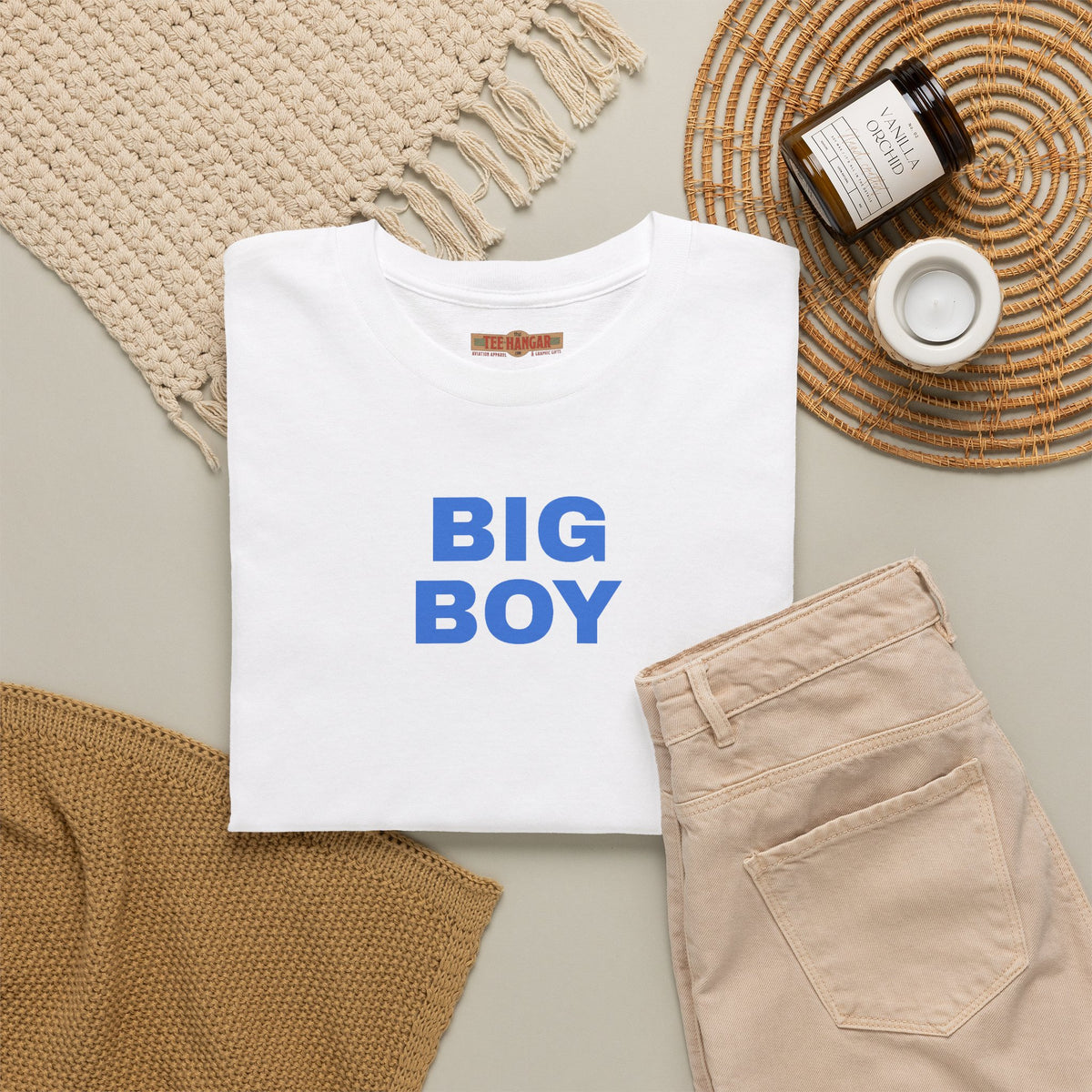 Big Boy T-Shirt — Minimal Blue Text Graphic Tee