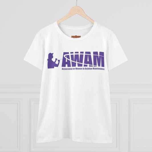 Women's Semi-Fitted Tee - AWAM Logo on light fabric