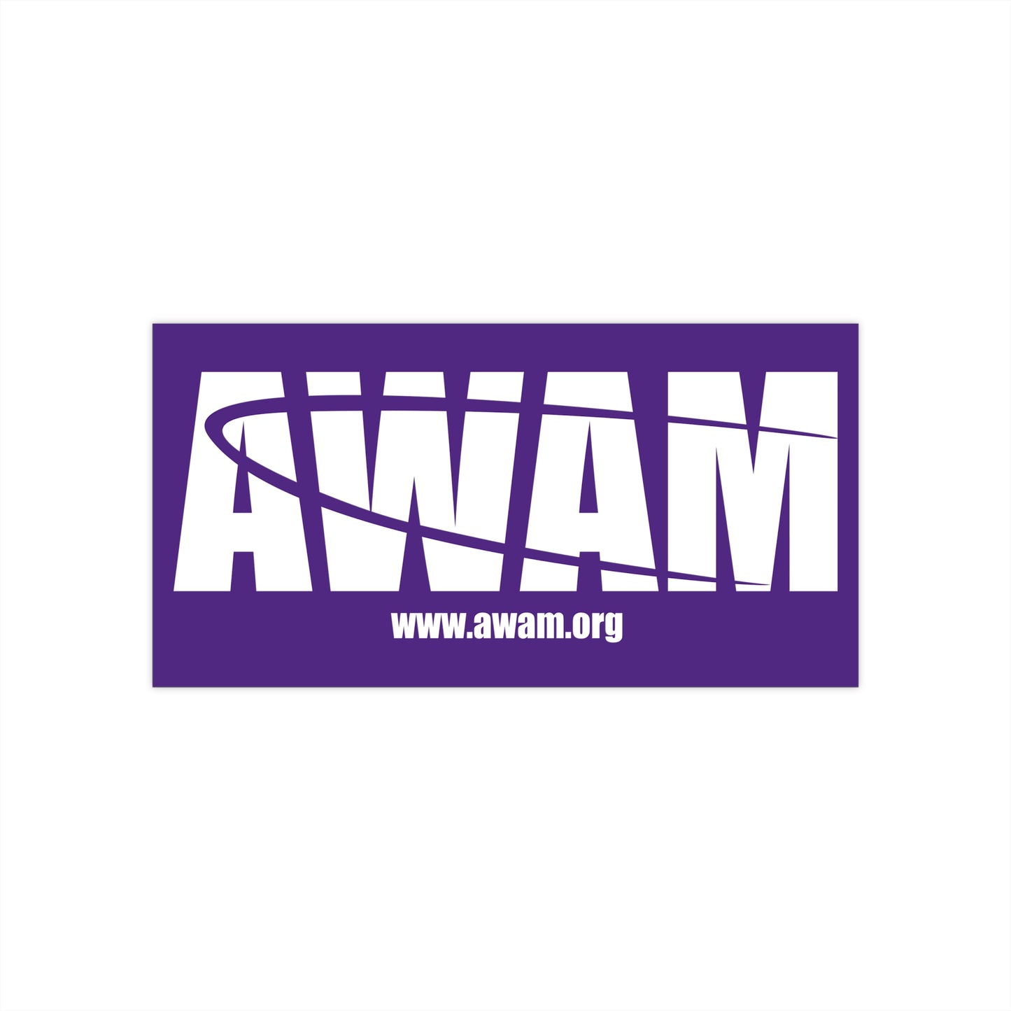 Sticker (7.5x3.75) - AWAM logo on purple