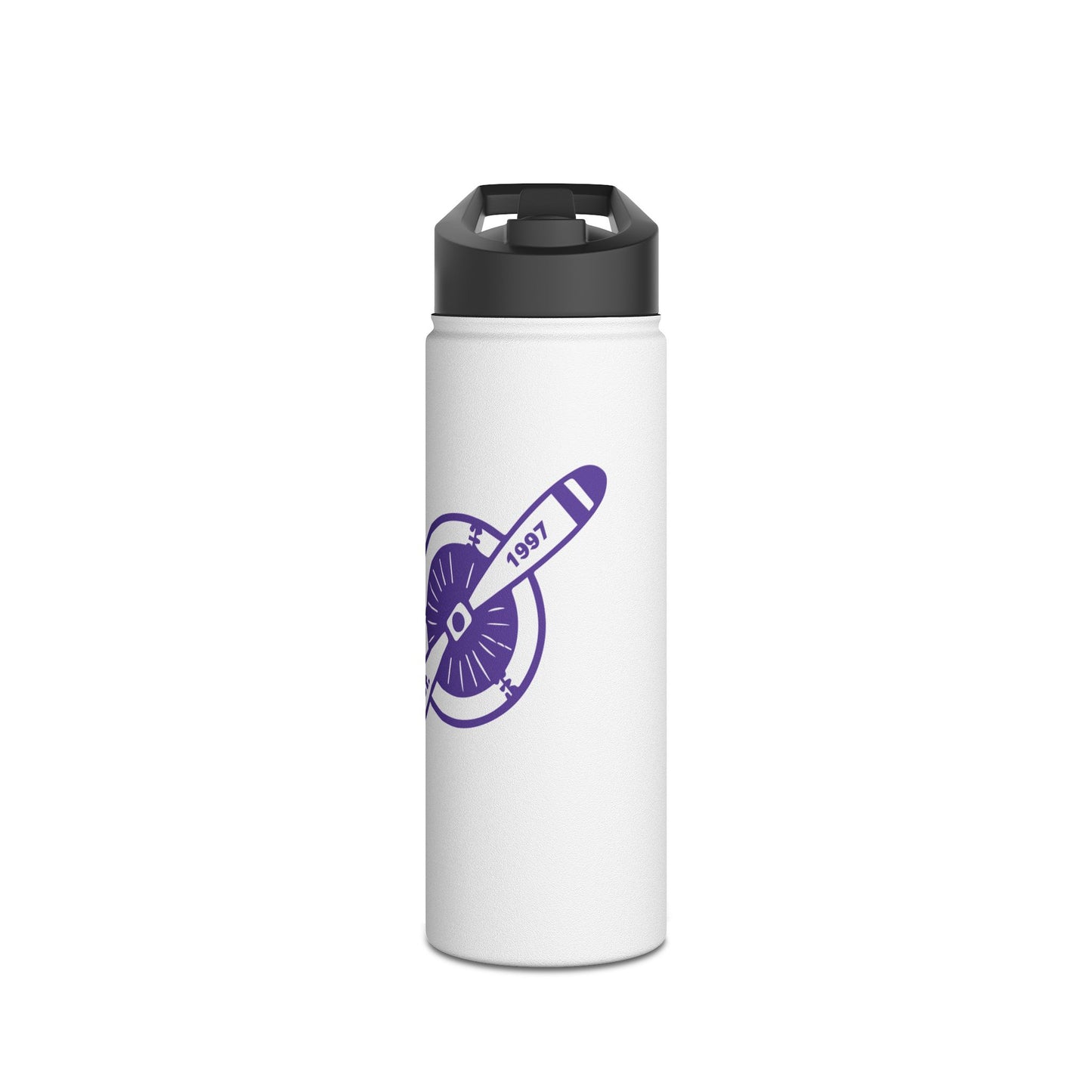 Stainless Steel Water Bottle 18oz - AWAM logo on white background