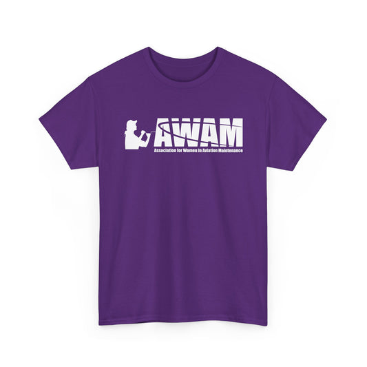Unisex Heavy Cotton Tee - AWAM Logo on dark fabric