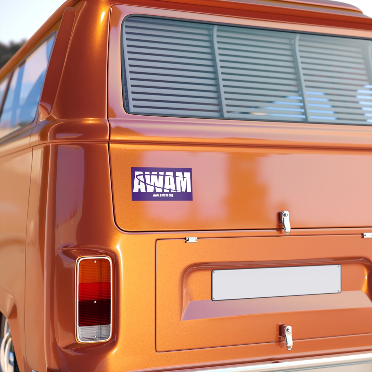 Sticker (7.5x3.75) - AWAM logo on purple