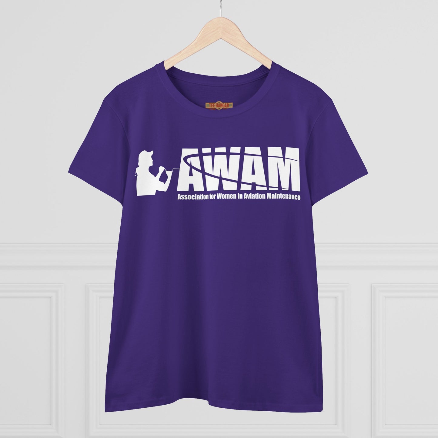 Women's Semi-Fitted Tee - AWAM Logo on dark fabric