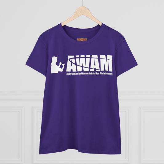 Women's Semi-Fitted Tee - AWAM Logo on dark fabric