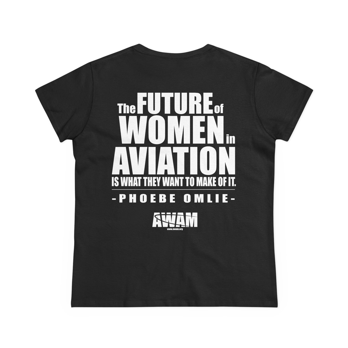 Women's Semi-Fitted Tee - AWAM Logo on dark fabric