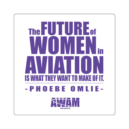 Sticker (6x6) - Phoebe Omlie quote, purple on white