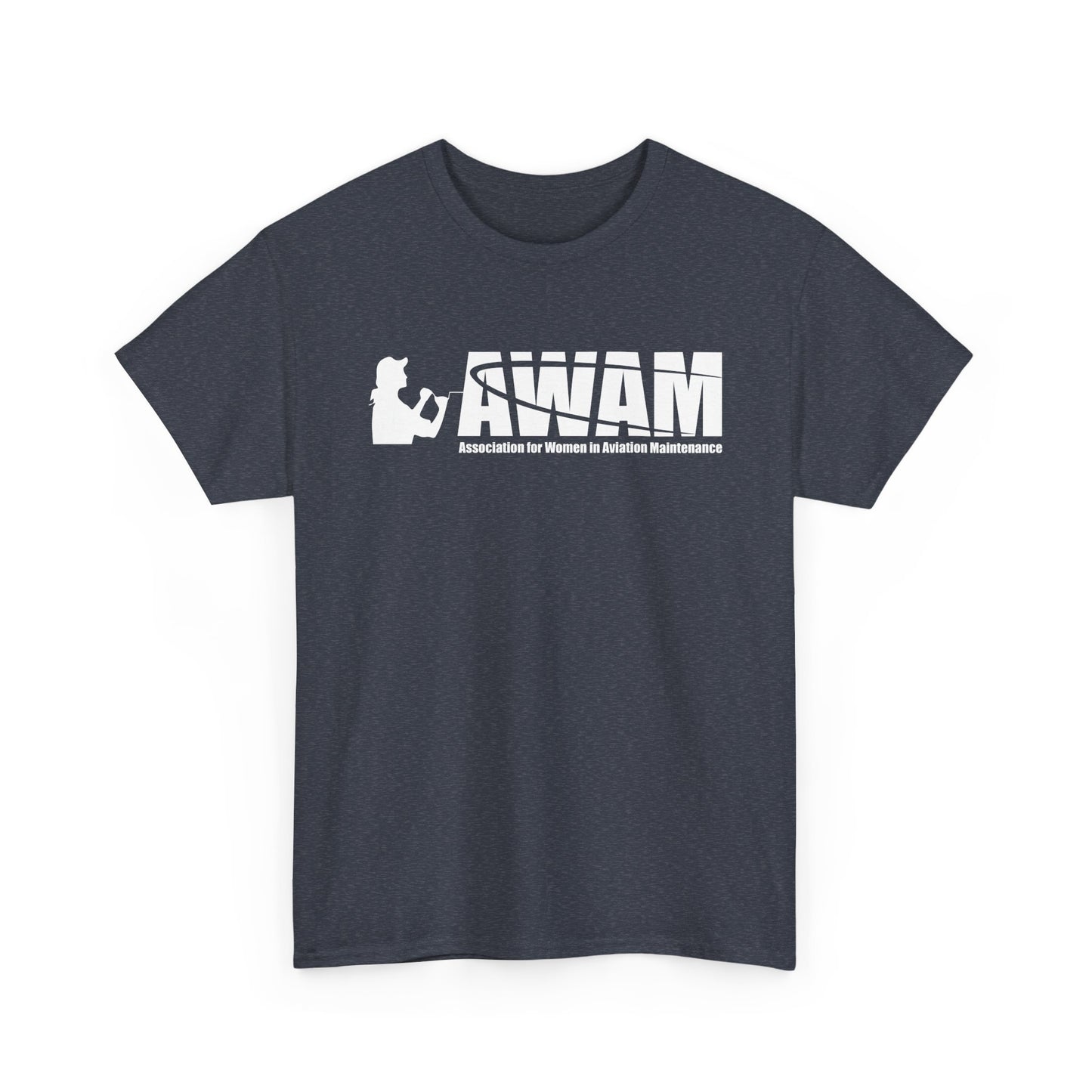 Unisex Heavy Cotton Tee - AWAM Logo on dark fabric