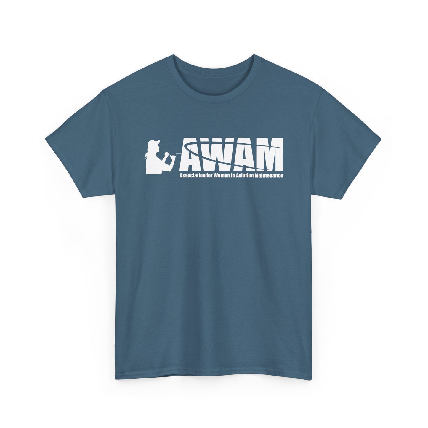 Unisex Heavy Cotton Tee - AWAM Logo on dark fabric