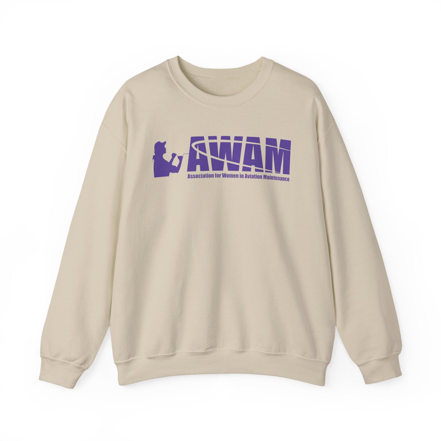 Crewneck Sweatshirt - AWAM logo on light fabric